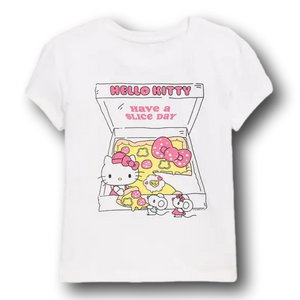 Kids Hello Kitty Pizza "Have A Slice Day" T-Shirt - Size Large 10/12 - NWT